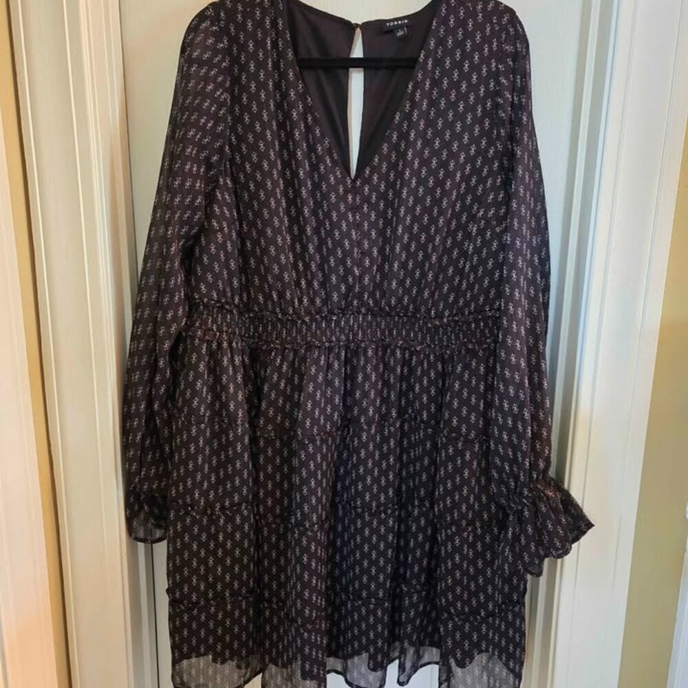 Black Dress with Floral Motif